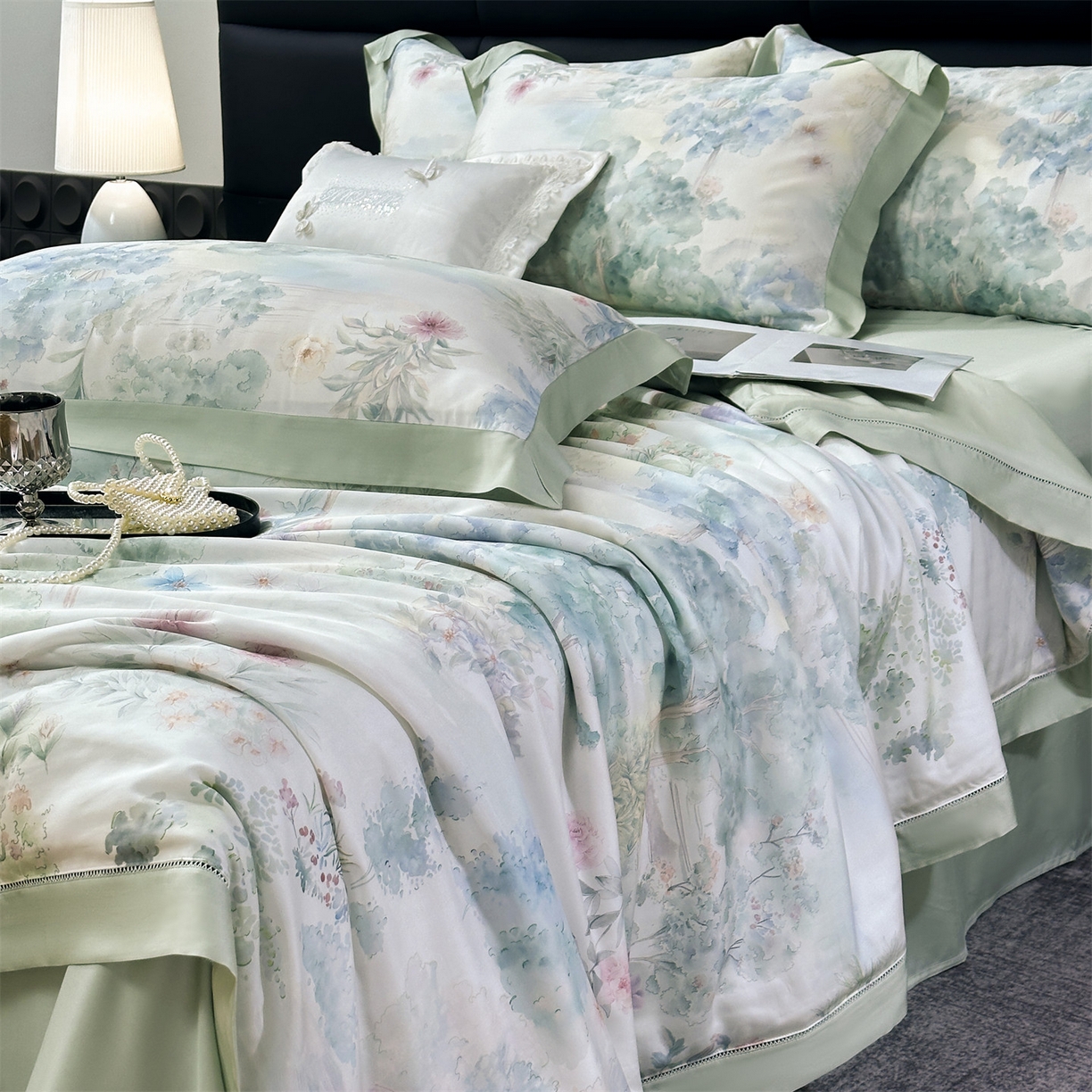 91家纺网 家纺一手货源 找家纺 朵希曼 2026新款50天丝镂空夏被四件套系列（控价：夏被四件套券后不低于299元)(小号控价不低于149 标准单夏被控价169，加大单夏被控价189) 盈春