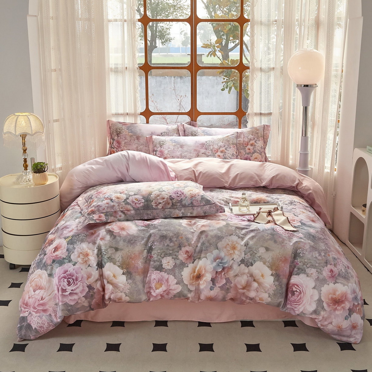 91家纺网 家纺一手货源 找家纺 （总）启航家居 2026新款全棉铂金棉数码印花四件套