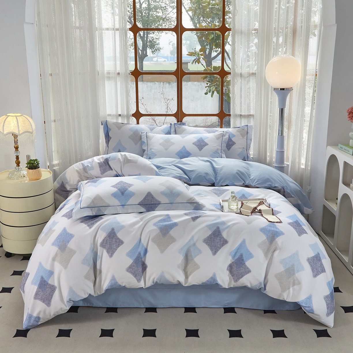 91家纺网 家纺一手货源 找家纺 （总）启航家居 2026新款全棉铂金棉数码印花四件套