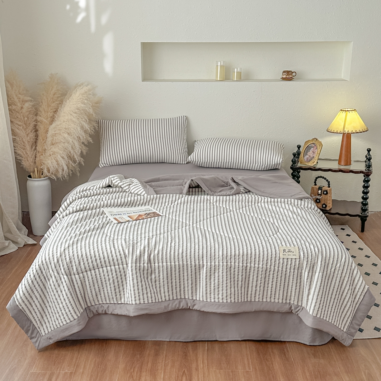 91家纺网 家纺一手货源 找家纺 尊妙被业 2026新款彩条色织100%新疆棉棉花被夏被夏凉被空调被被子被芯 良品色织 彩条卡