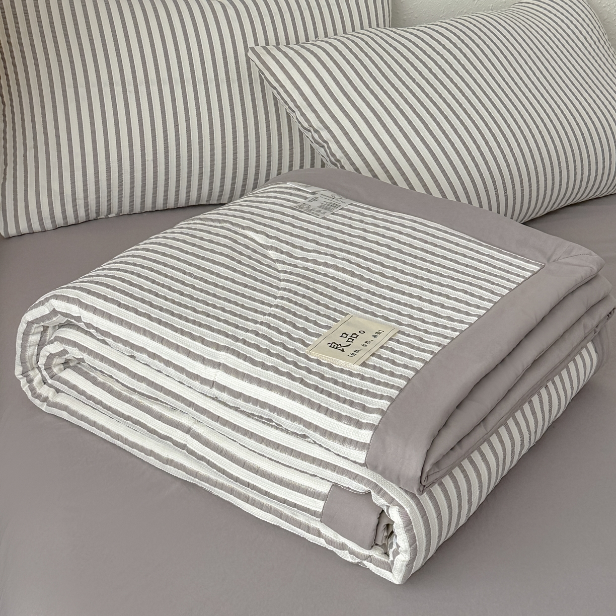 91家纺网 家纺一手货源 找家纺 尊妙被业 2026新款彩条色织100%新疆棉棉花被夏被夏凉被空调被被子被芯 良品色织 彩条卡