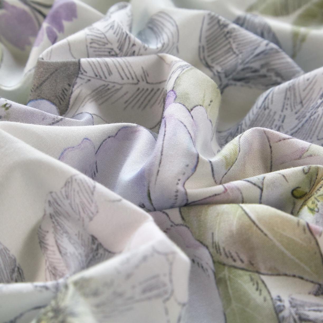 91家纺网 家纺一手货源 找家纺 启航家居 2026新款全棉铂金棉数码印花四件套 润花琴丝绿