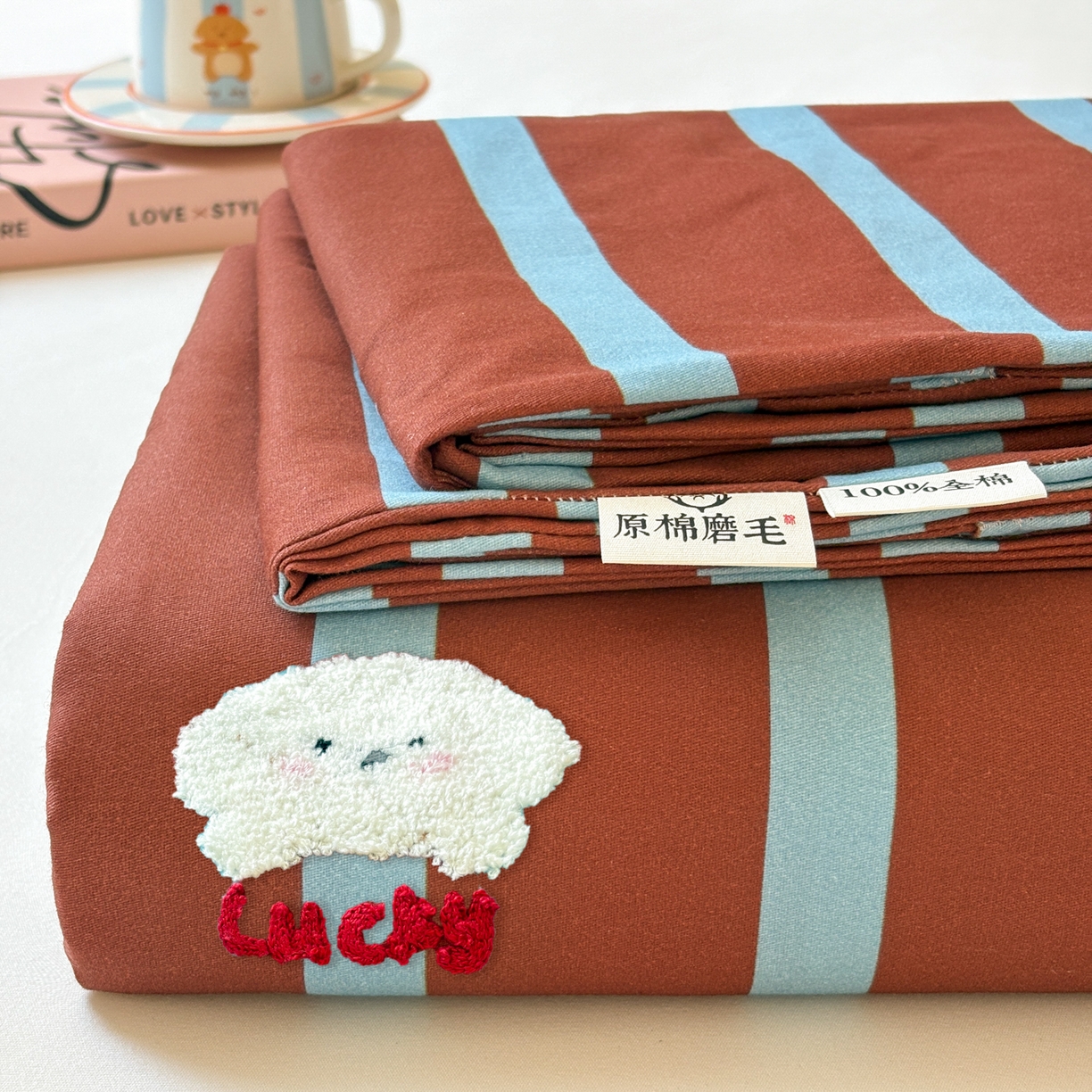 91家纺网 家纺一手货源 找家纺 （总）居眠 2026新款全棉磨毛毛巾绣床单