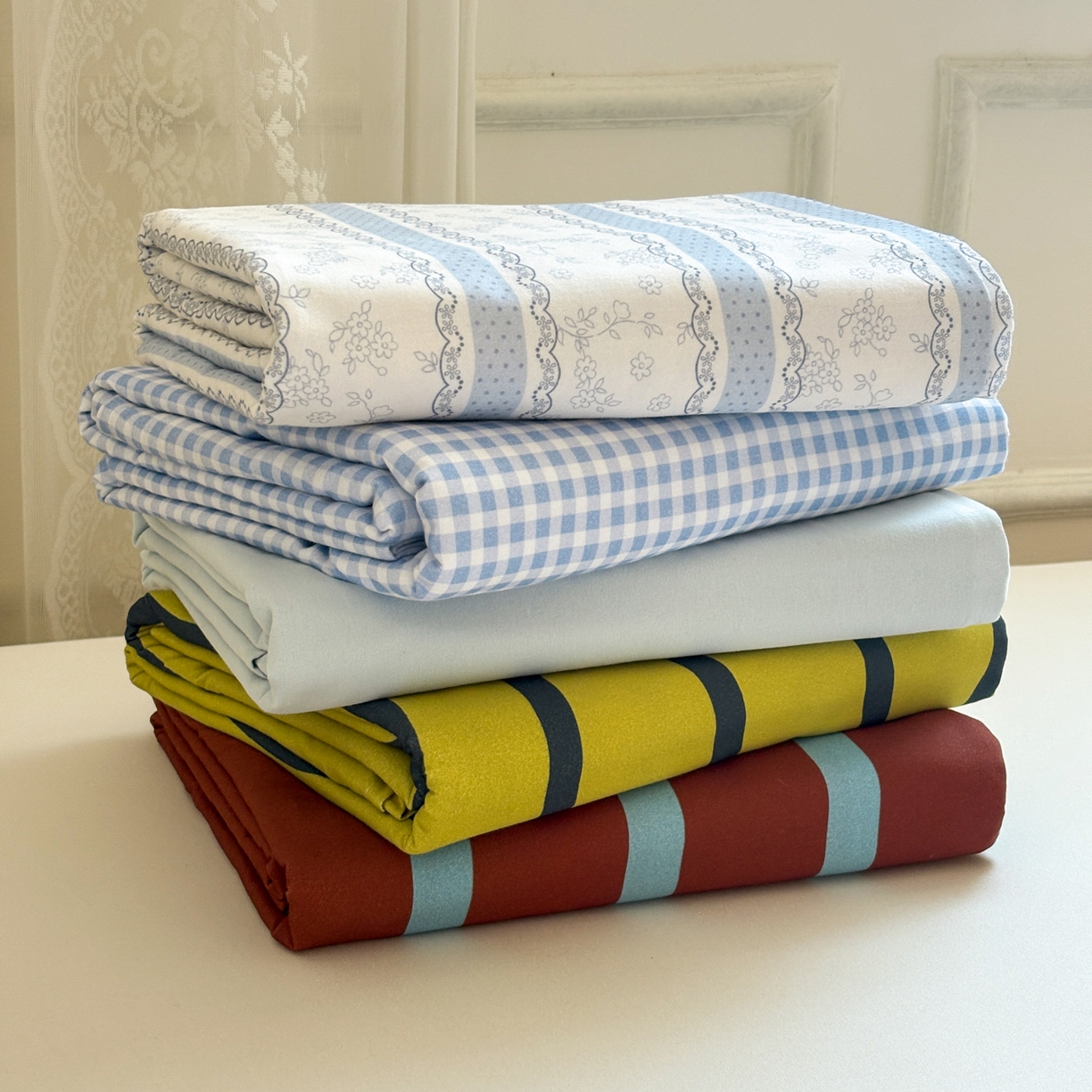 居眠 2026新款全棉磨毛毛巾绣床单 叠拍