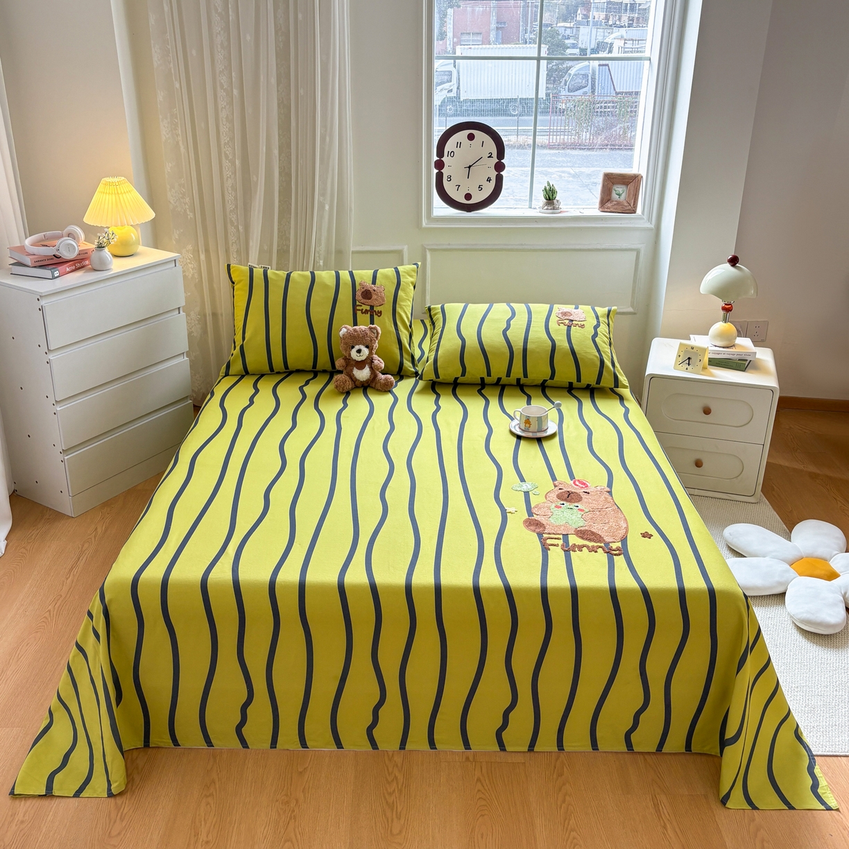 居眠 2026新款全棉磨毛毛巾绣床单 时语集-床单