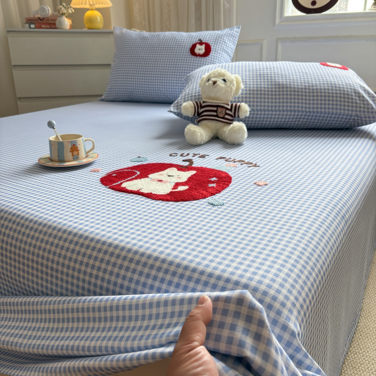 91家纺网 家纺一手货源 找家纺 居眠 2026新款全棉磨毛毛巾绣床单 沐川-床单