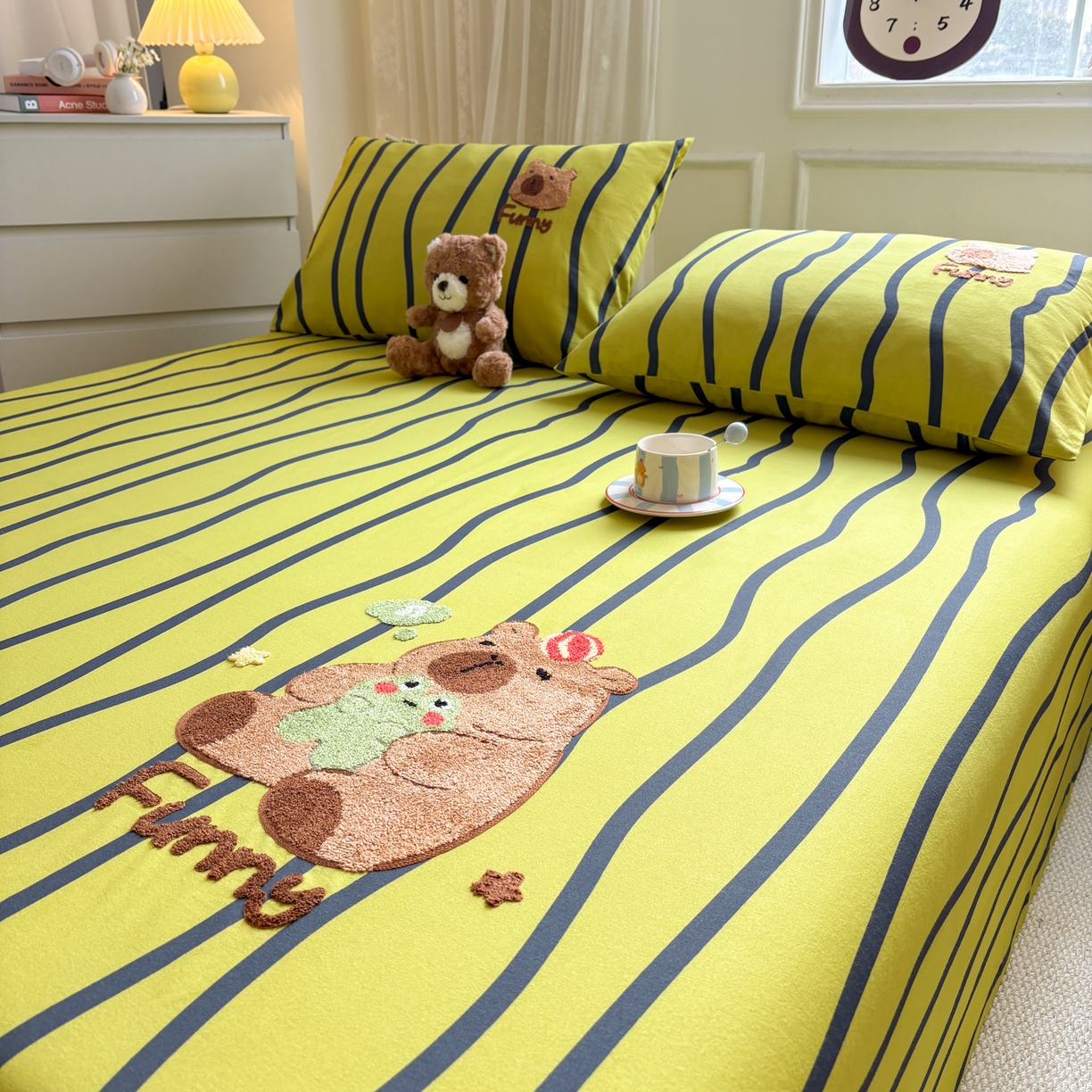 91家纺网 家纺一手货源 找家纺 居眠 2026新款全棉磨毛毛巾绣床单 时语集-床单