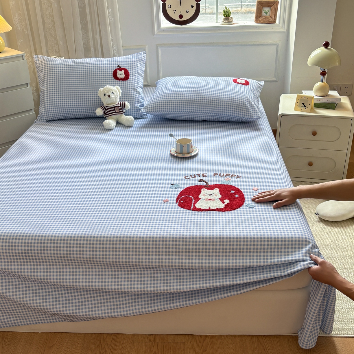 91家纺网 家纺一手货源 找家纺 居眠 2026新款全棉磨毛毛巾绣床单 沐川-床单