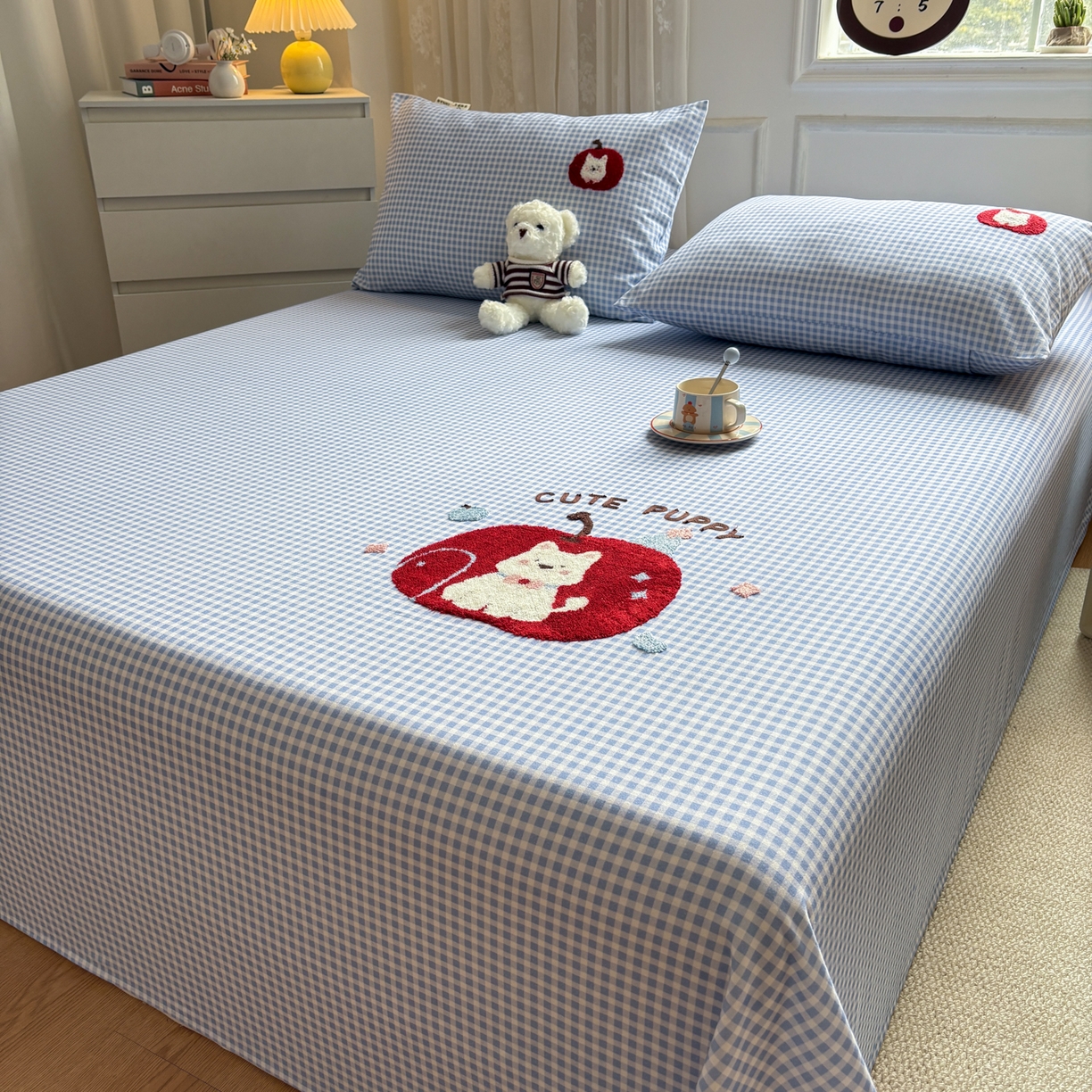 91家纺网 家纺一手货源 找家纺 居眠 2026新款全棉磨毛毛巾绣床单 沐川-床单