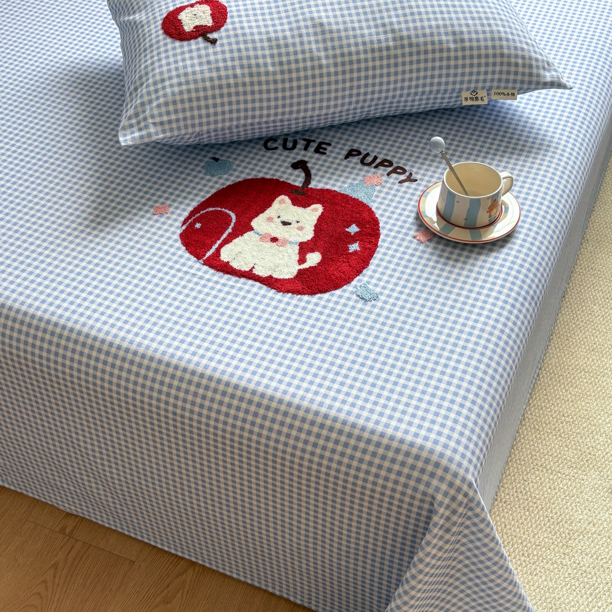 91家纺网 家纺一手货源 找家纺 居眠 2026新款全棉磨毛毛巾绣床单 沐川-床单