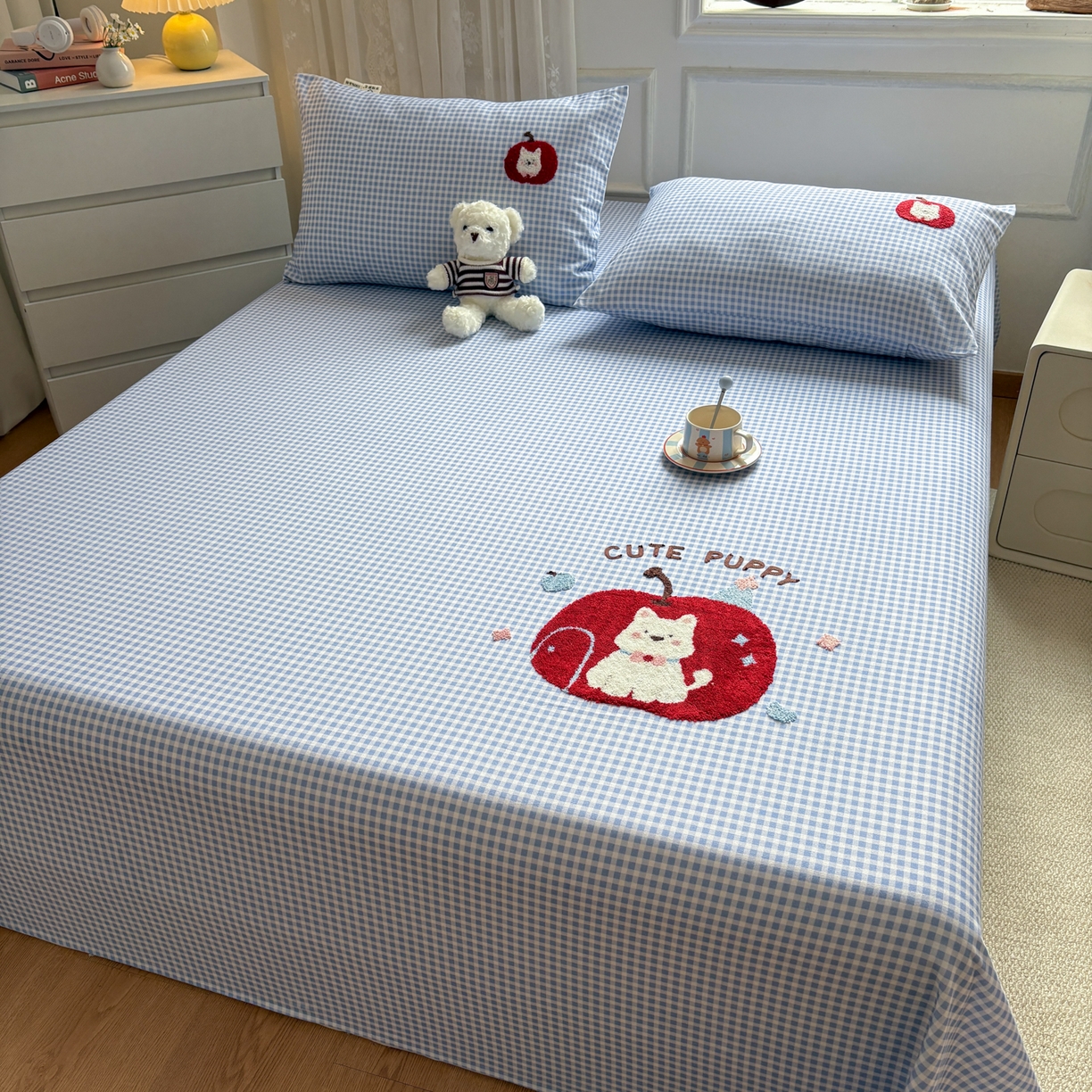 91家纺网 家纺一手货源 找家纺 居眠 2026新款全棉磨毛毛巾绣床单 沐川-床单