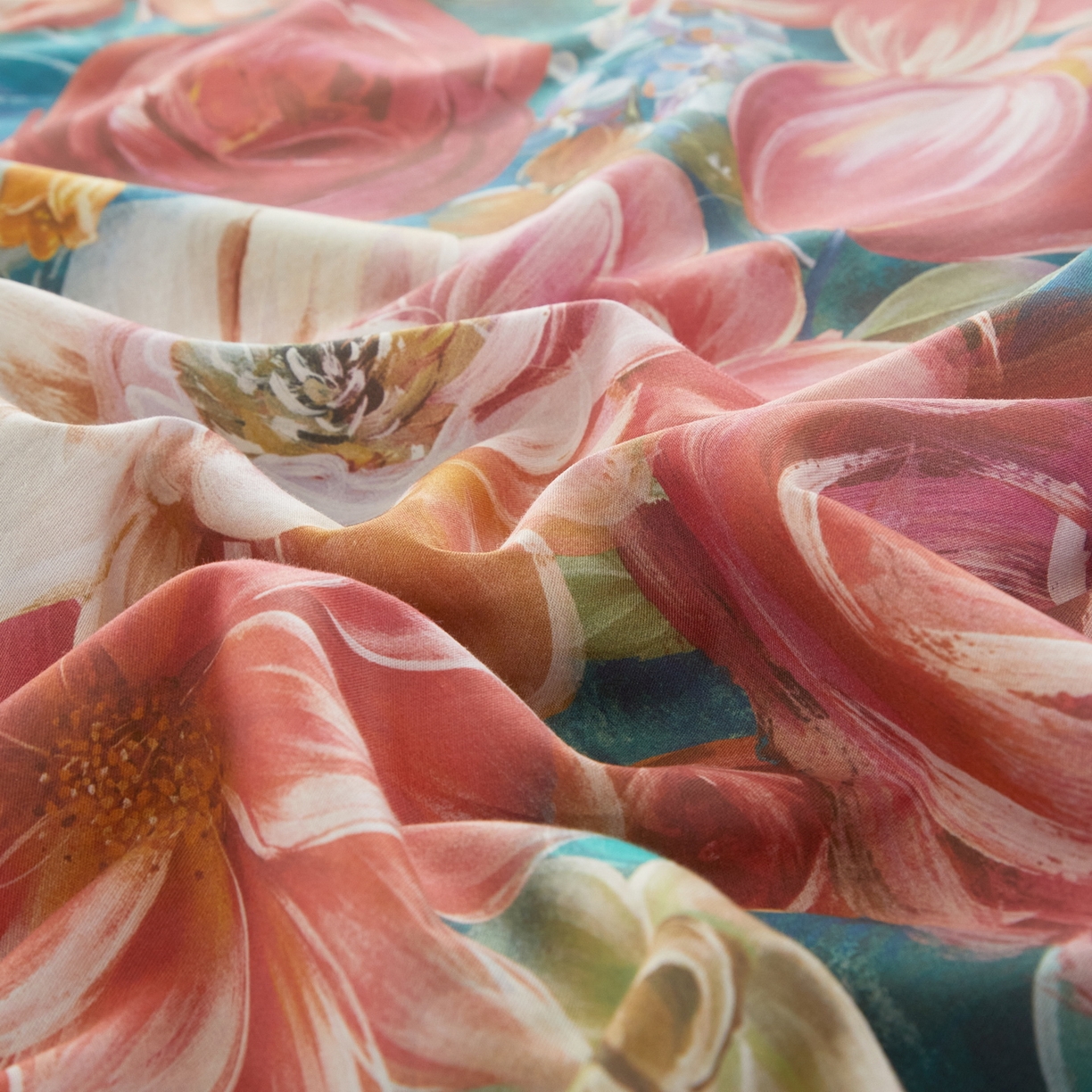 91家纺网 家纺一手货源 找家纺 启航家居 2026新款全棉铂金棉数码印花四件套 塞纳舞曲红