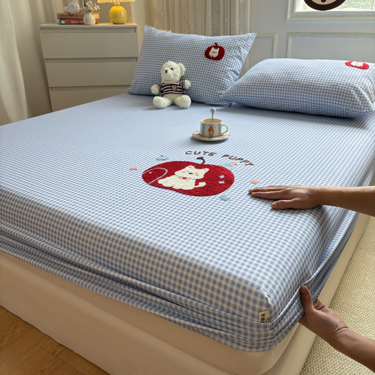 居眠 2026新款全棉磨毛毛巾绣床笠 沐川-床笠