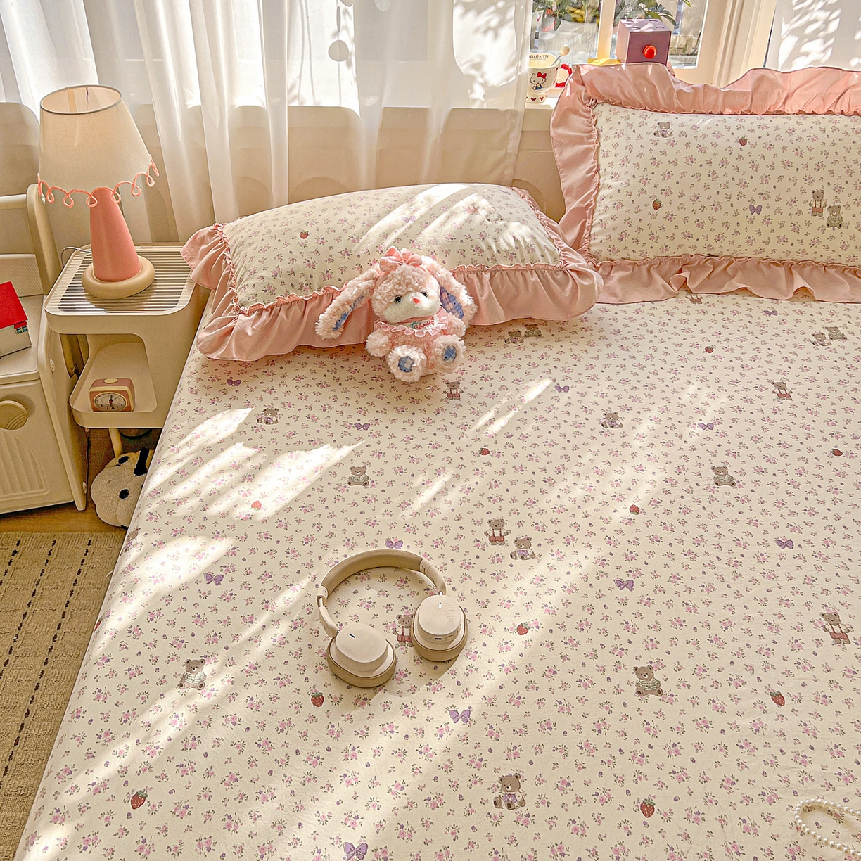 91家纺网 家纺一手货源 找家纺 （总）富米莱（原臻工厂） 2026新款古法水洗仿棉床笠席梦思床罩杀床垫防滑罩床套罩床笠三件套