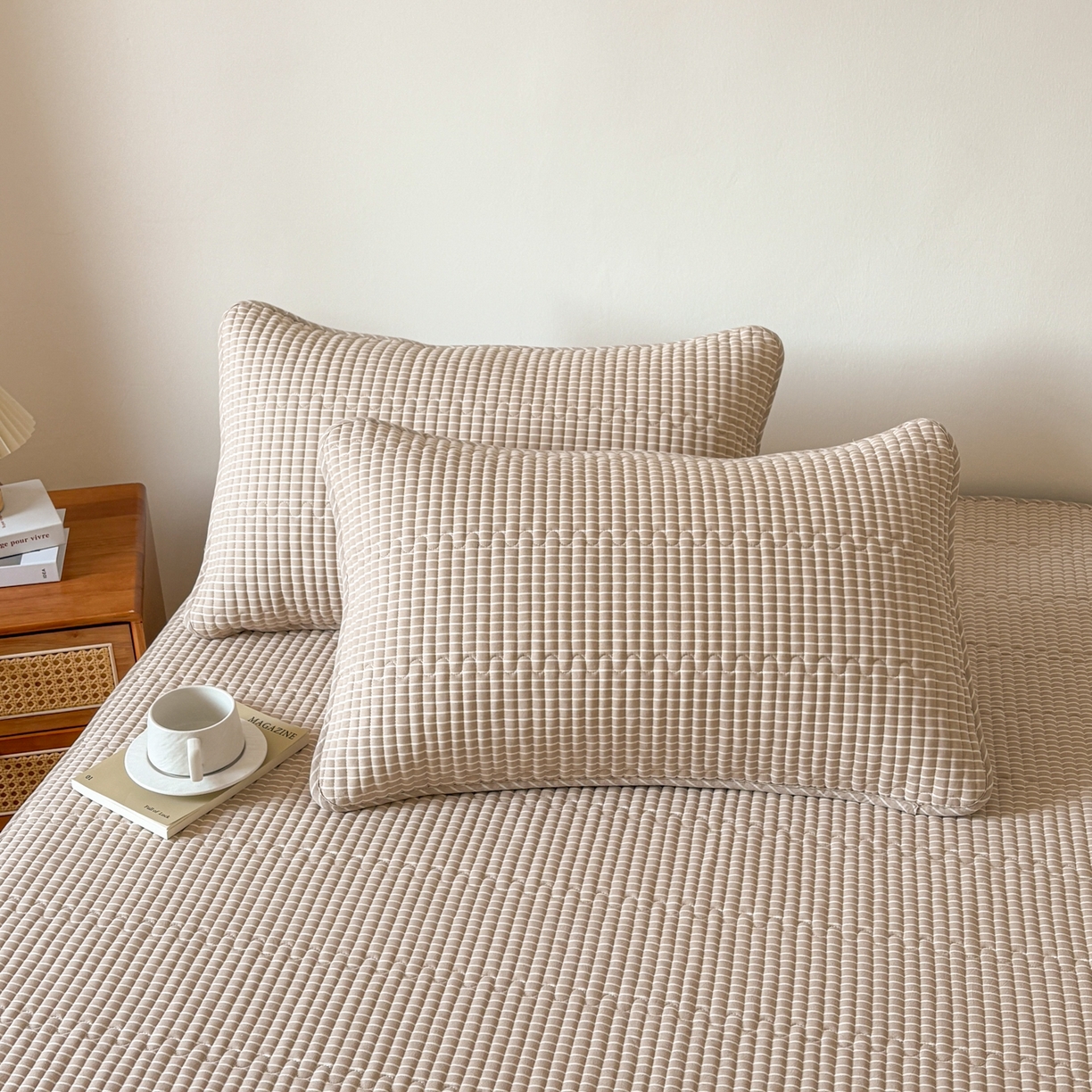 91家纺网 家纺一手货源 找家纺 （总）居眠 2026新款全棉色织水洗棉格子夹棉棉花枕套