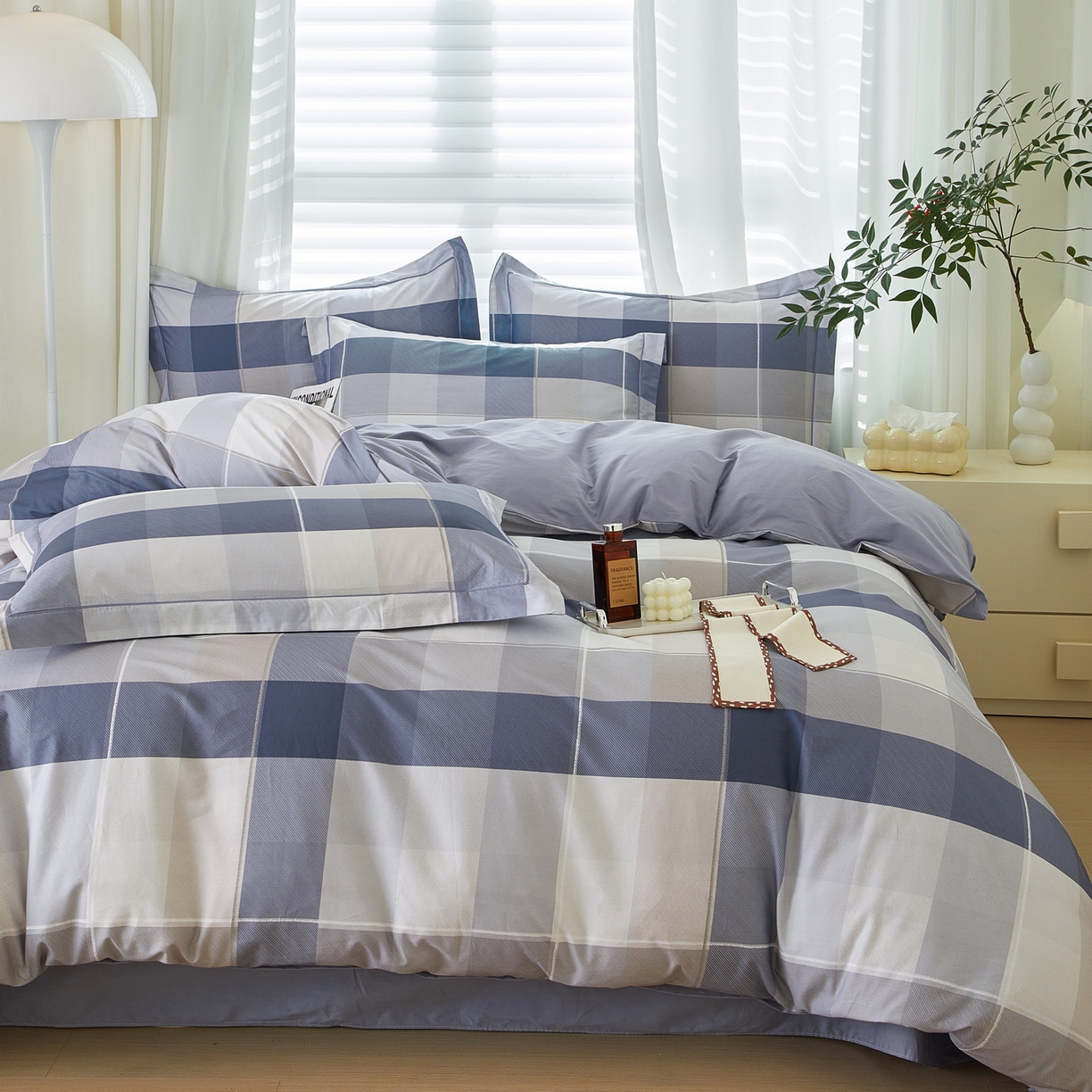 91家纺网 家纺一手货源 找家纺 启航家居 2026新款全棉铂金棉数码印花四件套 时尚情怀兰