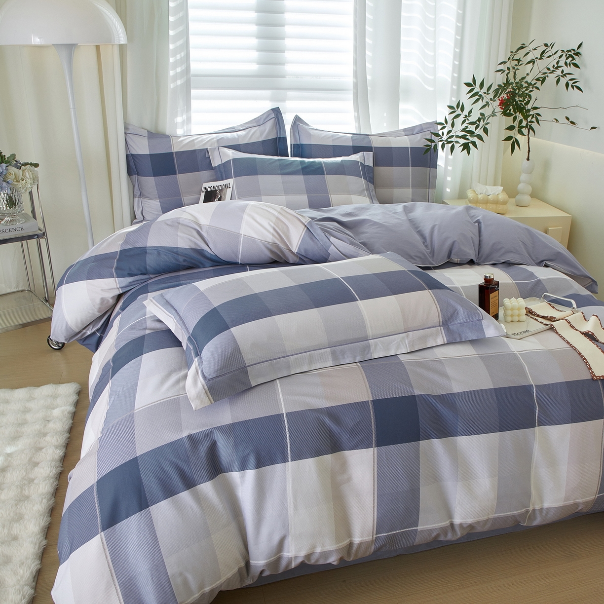 91家纺网 家纺一手货源 找家纺 启航家居 2026新款全棉铂金棉数码印花四件套 时尚情怀兰