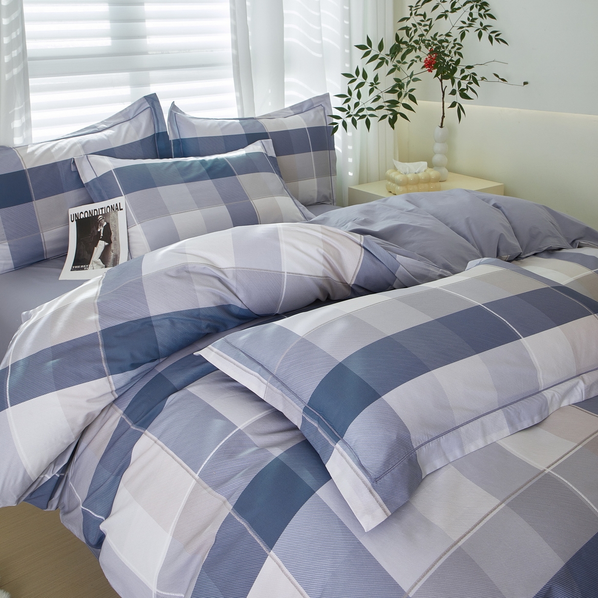 91家纺网 家纺一手货源 找家纺 启航家居 2026新款全棉铂金棉数码印花四件套 时尚情怀兰