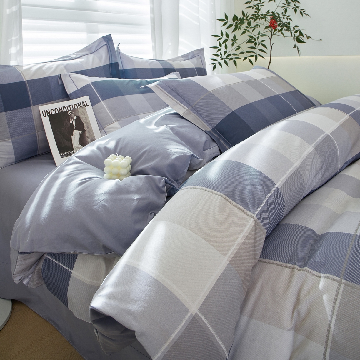 91家纺网 家纺一手货源 找家纺 启航家居 2026新款全棉铂金棉数码印花四件套 时尚情怀兰