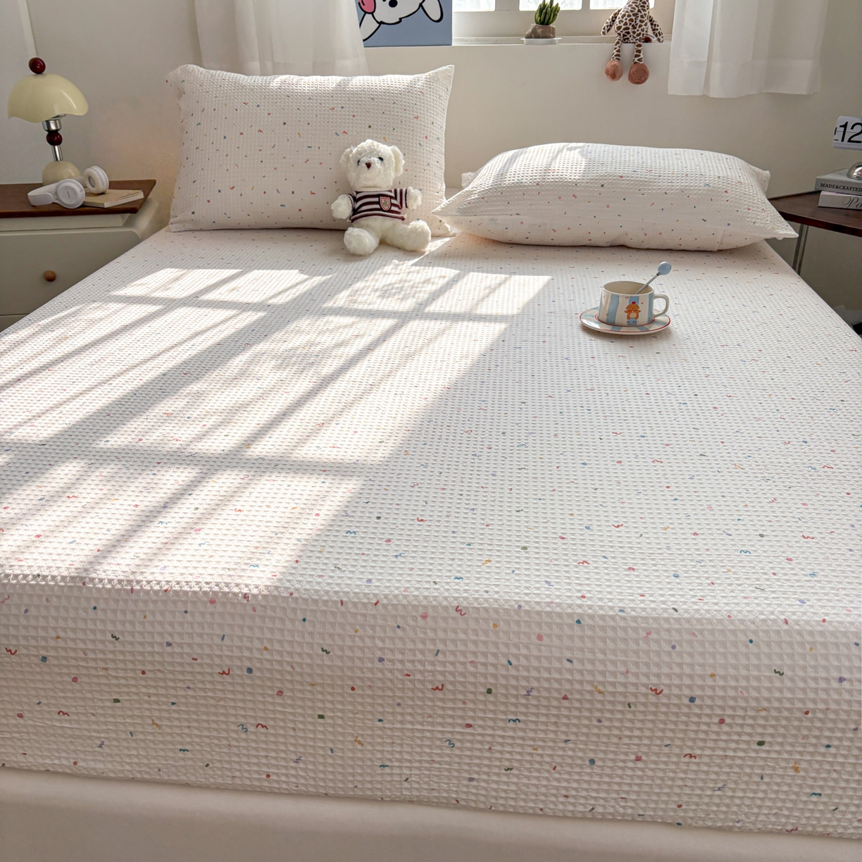 91家纺网 家纺一手货源 找家纺 （总）居眠 2026新款全棉印花华夫格床笠