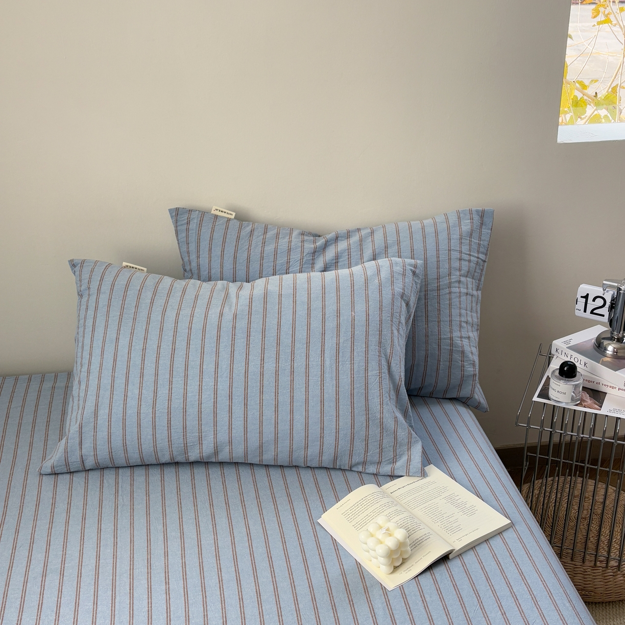 91家纺网 家纺一手货源 找家纺 （总）居眠 2026新款单层色织水洗格子全棉枕套