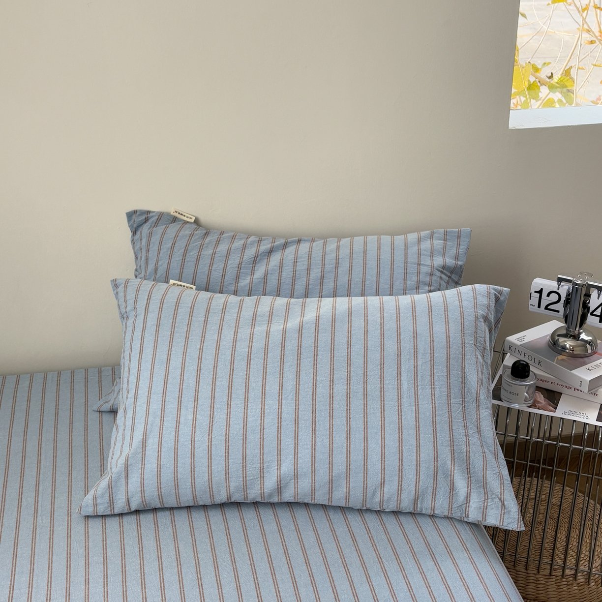 91家纺网 家纺一手货源 找家纺 （总）居眠 2026新款单层色织水洗格子全棉枕套