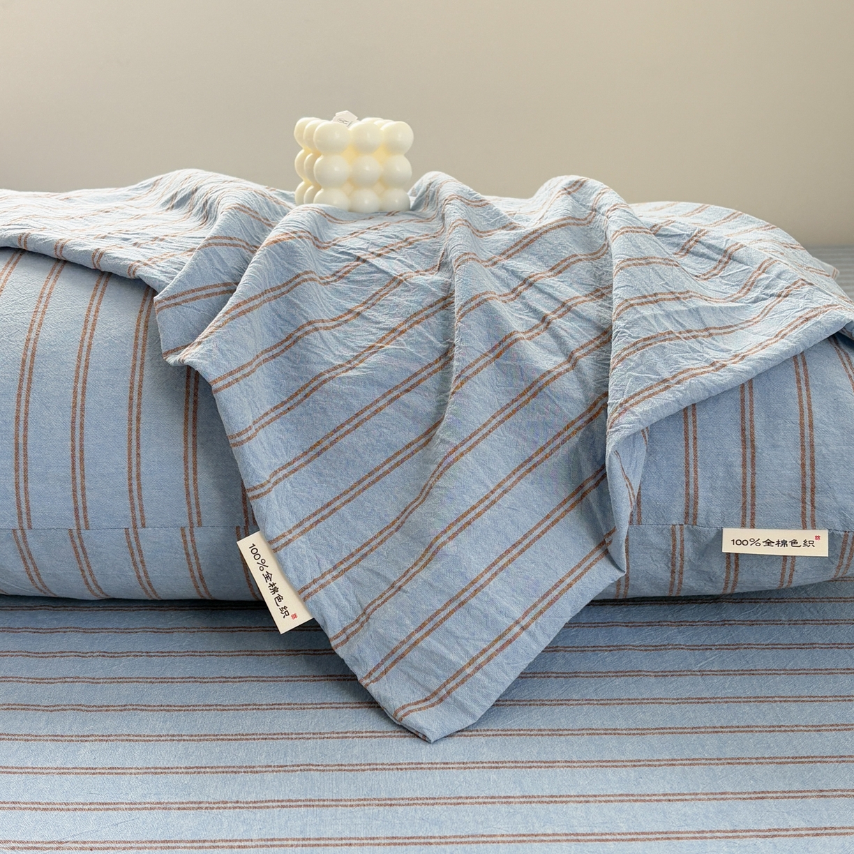 91家纺网 家纺一手货源 找家纺 （总）居眠 2026新款单层色织水洗格子全棉枕套