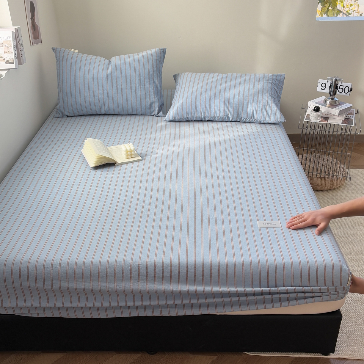 91家纺网 家纺一手货源 找家纺 （总）居眠 2026新款单层色织水洗格子全棉床笠