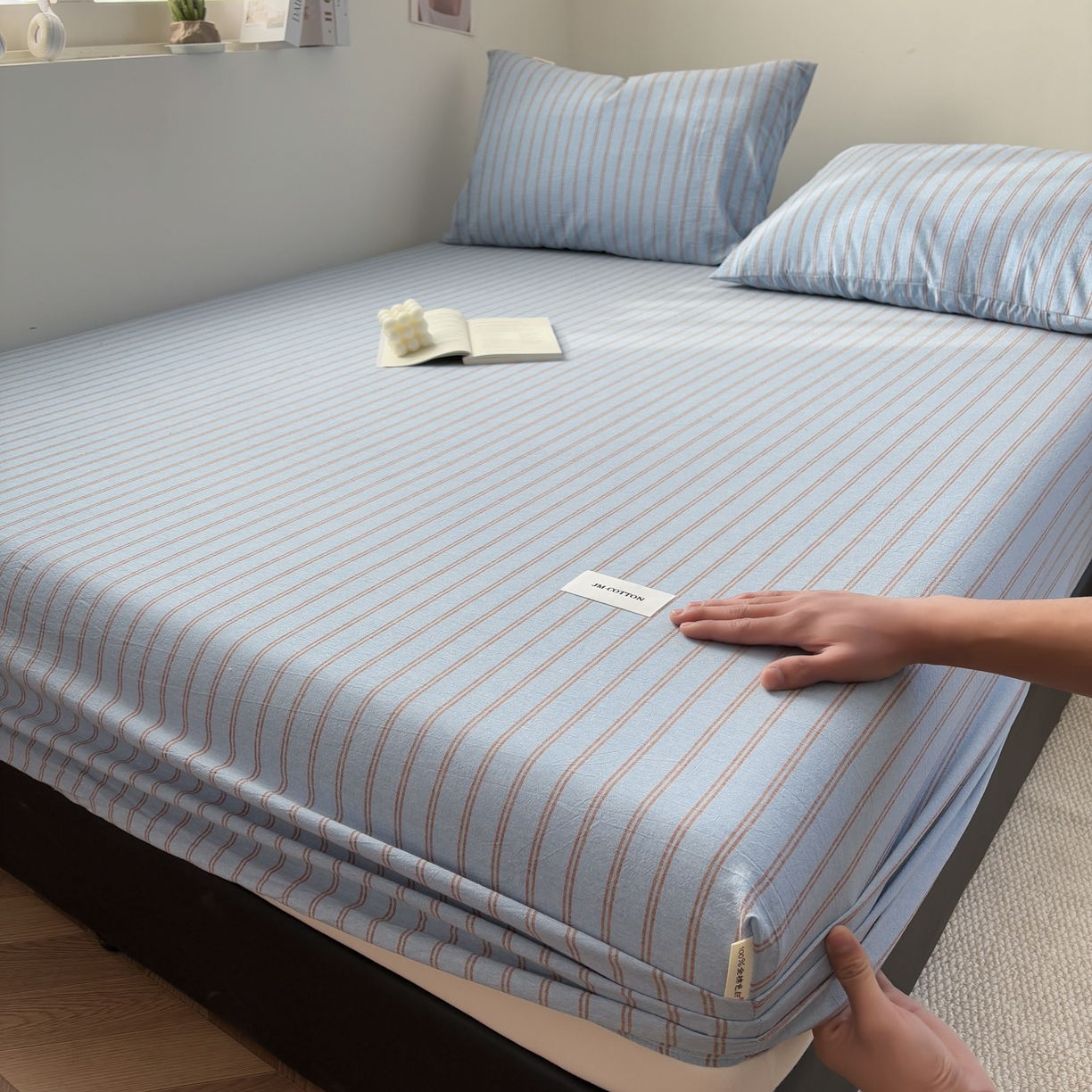 91家纺网 家纺一手货源 找家纺 （总）居眠 2026新款单层色织水洗格子全棉床笠