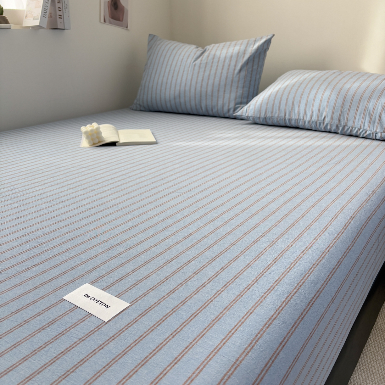 91家纺网 家纺一手货源 找家纺 （总）居眠 2026新款单层色织水洗格子全棉床笠