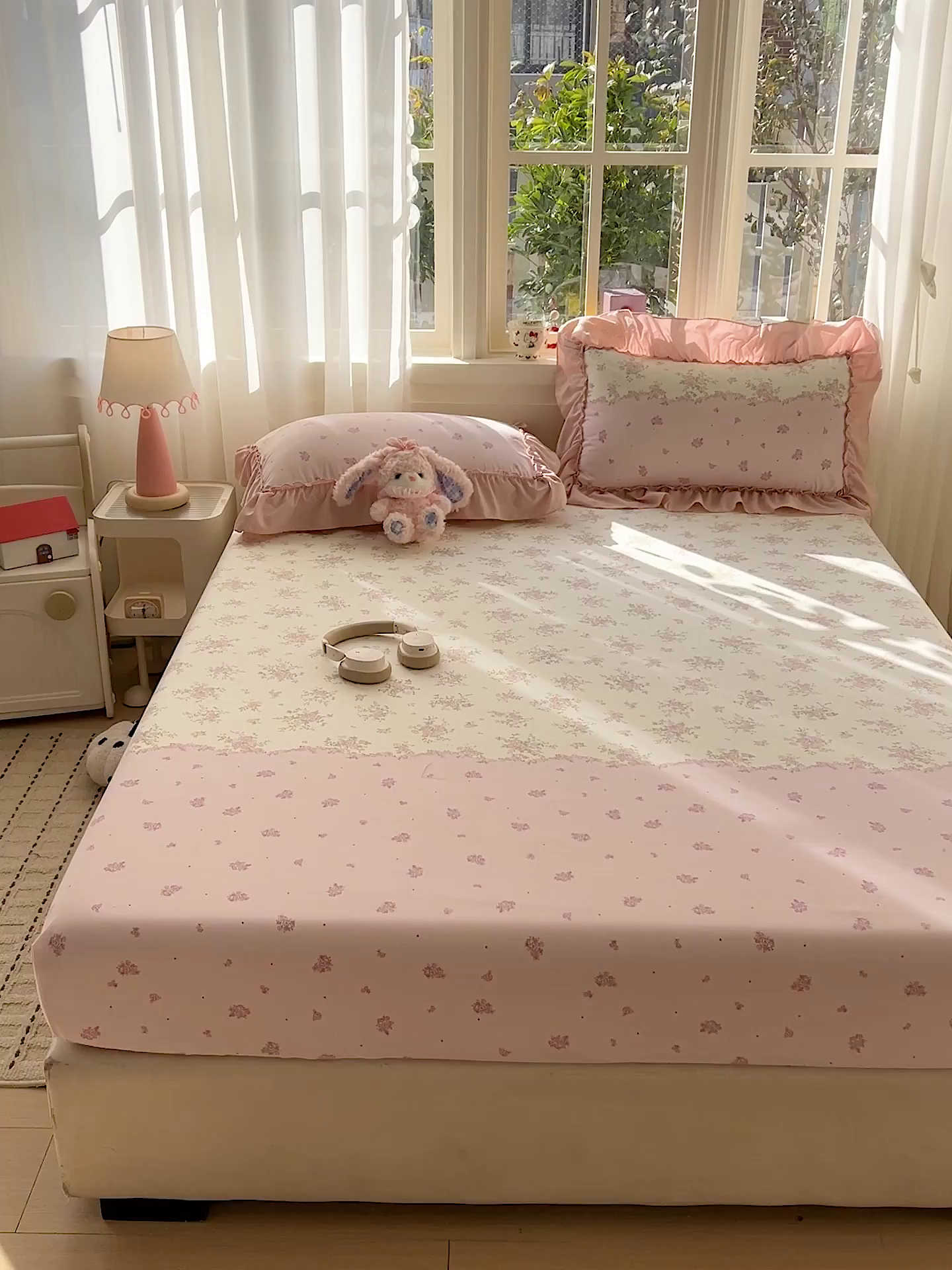 91家纺网 家纺一手货源 找家纺 富米莱（原臻工厂） 2026新款古法水洗仿棉床笠席梦思床罩杀床垫防滑罩床套罩床笠三件套 玫瑰庄园