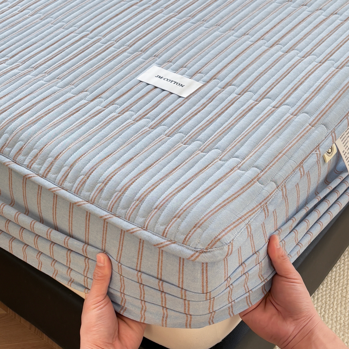 91家纺网 家纺一手货源 找家纺 （总）居眠 2026新款全棉色织水洗棉格子夹棉棉花床笠