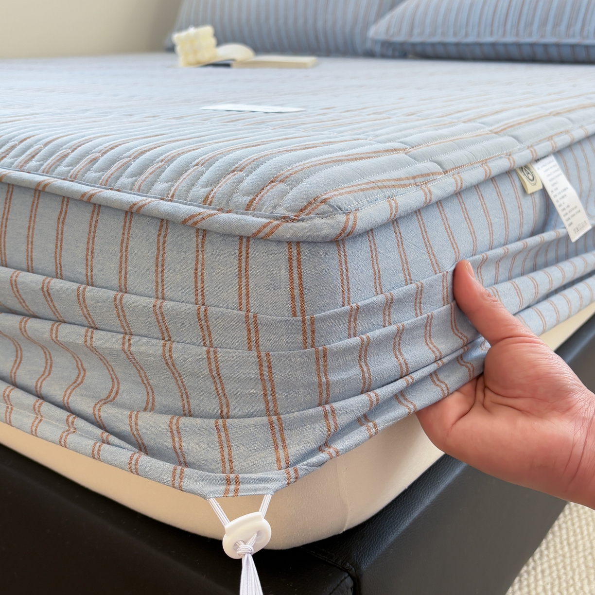 91家纺网 家纺一手货源 找家纺 （总）居眠 2026新款全棉色织水洗棉格子夹棉棉花床笠