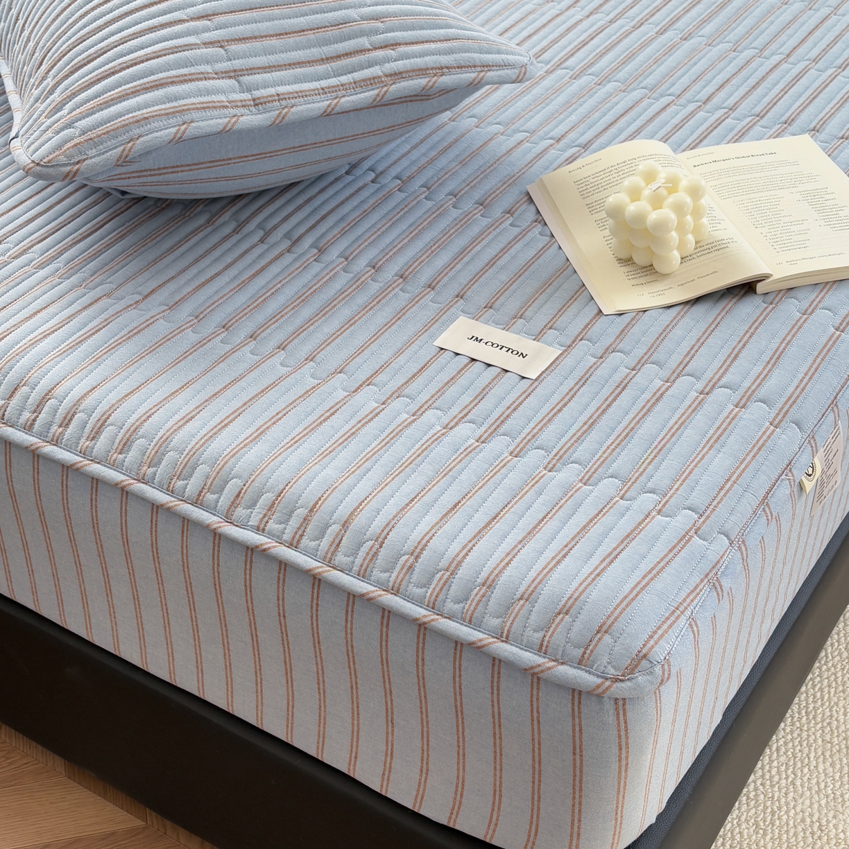 91家纺网 家纺一手货源 找家纺 （总）居眠 2026新款全棉色织水洗棉格子夹棉棉花床笠