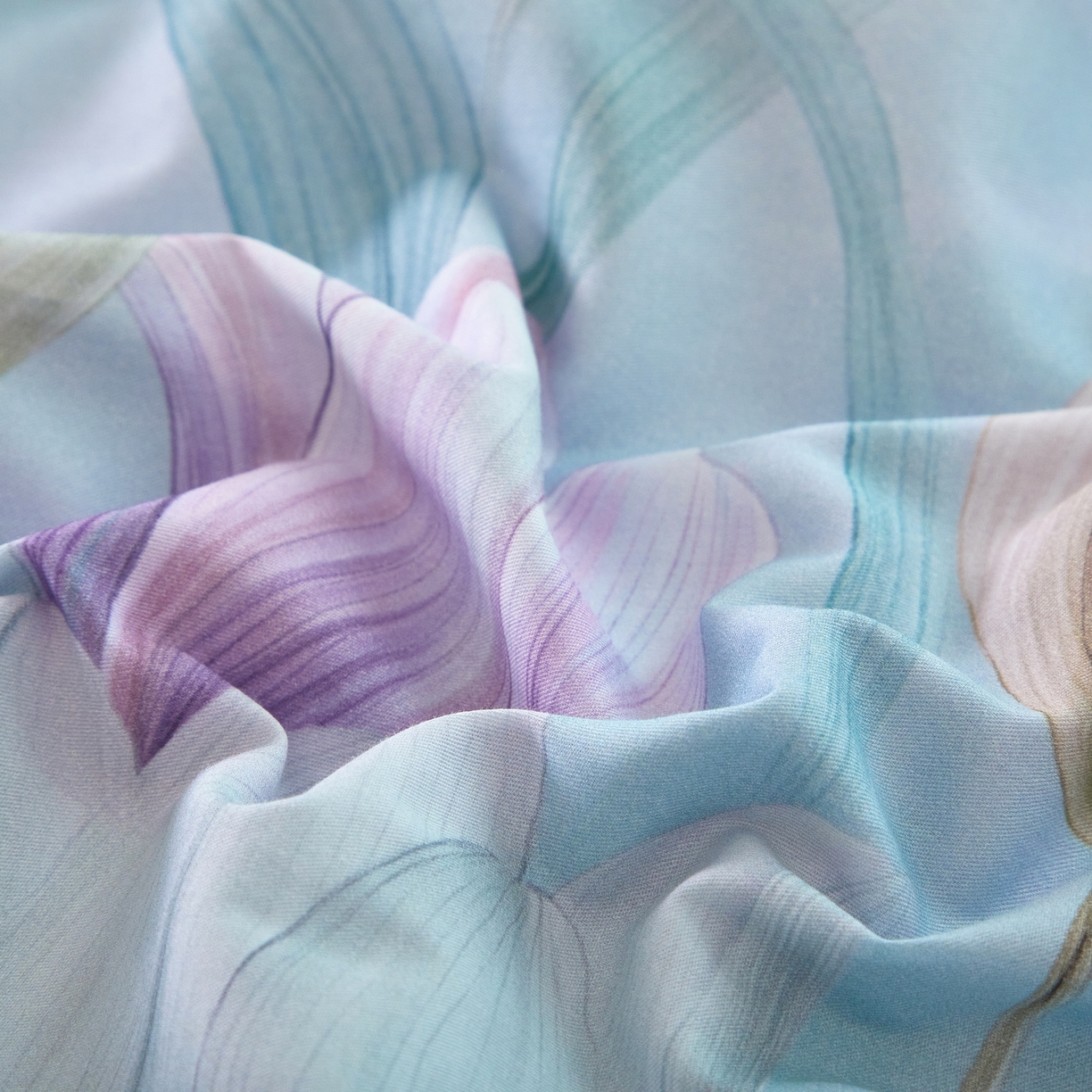 91家纺网 家纺一手货源 找家纺 启航家居 2026新款全棉铂金棉数码印花四件套 宛如初见兰