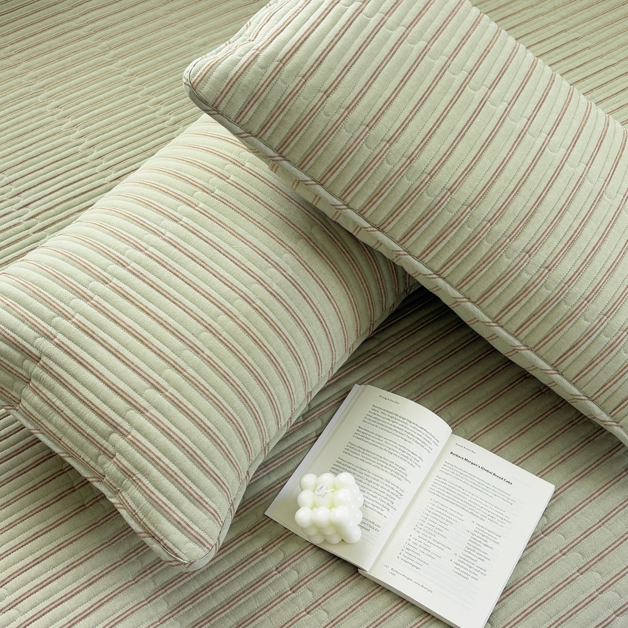 91家纺网 家纺一手货源 找家纺 居眠 2026新款全棉色织水洗棉格子夹棉棉花枕套 夹棉款-摩登绿卡条