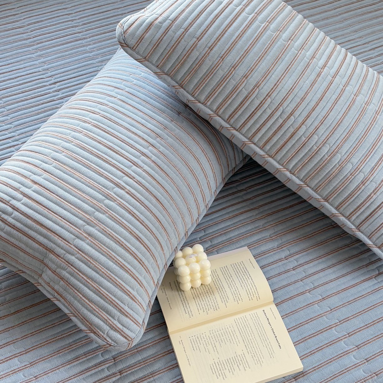 91家纺网 家纺一手货源 找家纺 居眠 2026新款全棉色织水洗棉格子夹棉棉花枕套 夹棉款-摩登蓝卡条