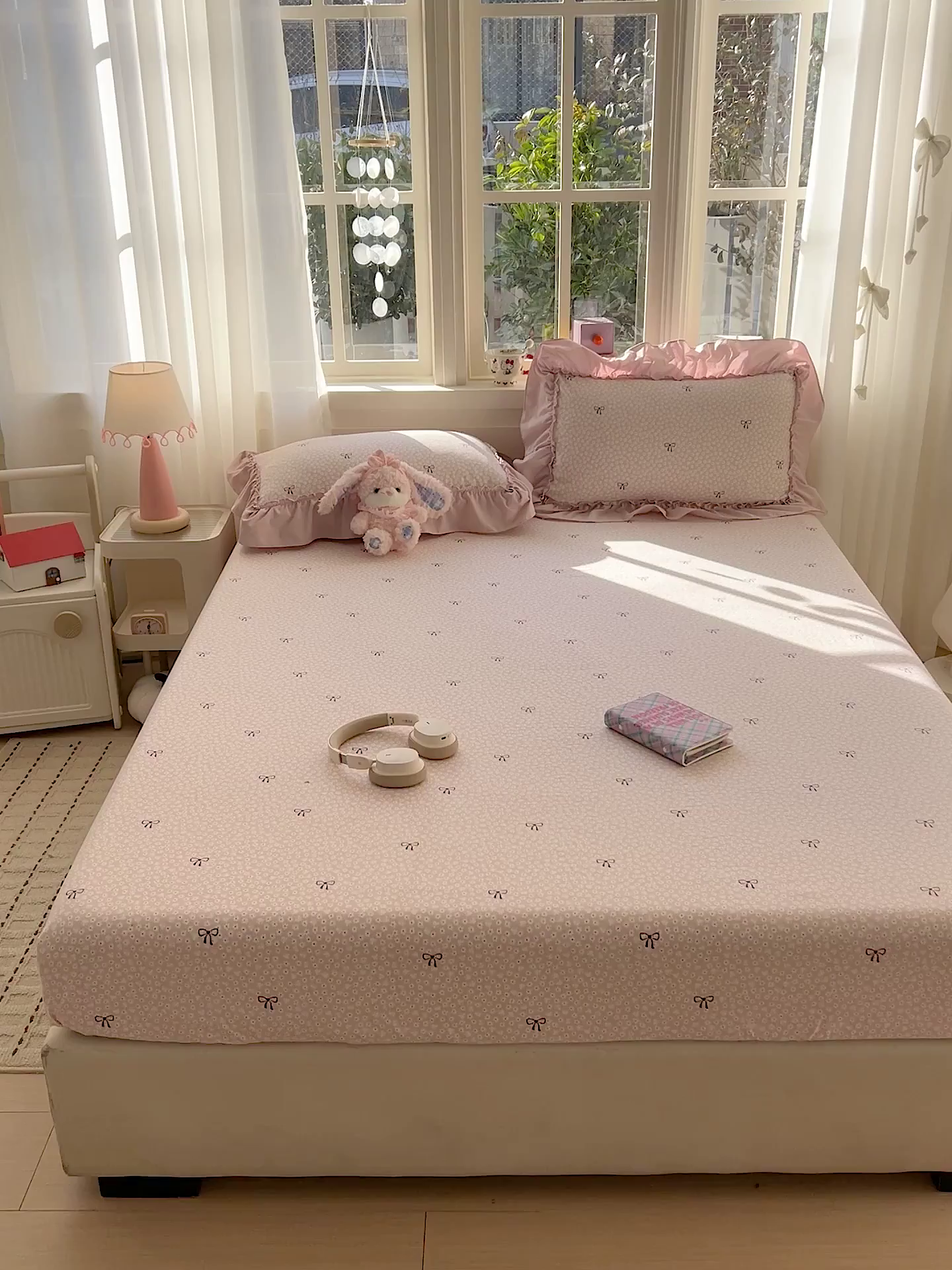 91家纺网 家纺一手货源 找家纺 富米莱（原臻工厂） 2026新款古法水洗仿棉床笠席梦思床罩杀床垫防滑罩床套罩床笠三件套 小花粉