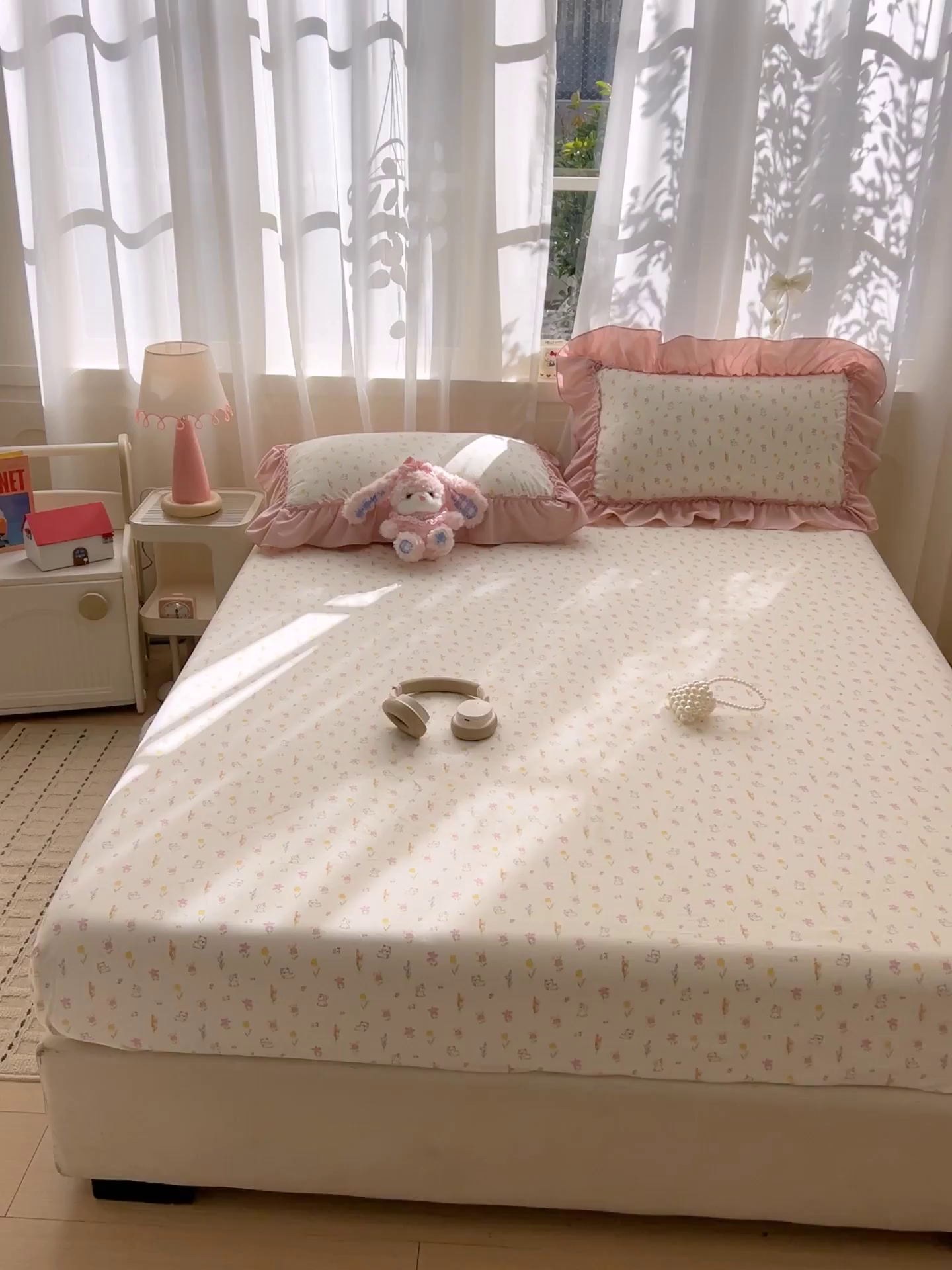 91家纺网 家纺一手货源 找家纺 富米莱（原臻工厂） 2026新款古法水洗仿棉床笠席梦思床罩杀床垫防滑罩床套罩床笠三件套 小杏芙