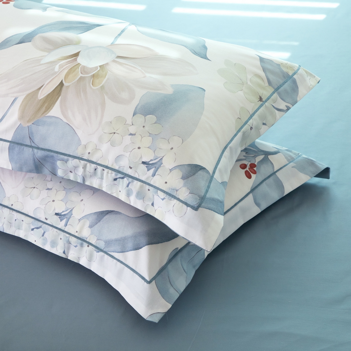 91家纺网 家纺一手货源 找家纺 启航家居 2026新款全棉铂金棉数码印花四件套 云中歌兰