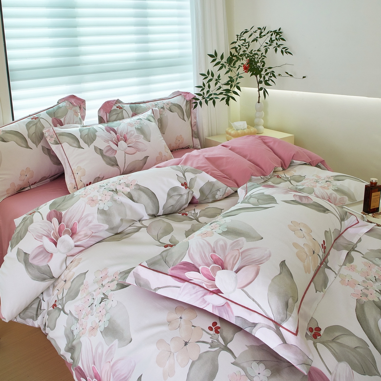 91家纺网 家纺一手货源 找家纺 启航家居 2026新款全棉铂金棉数码印花四件套 云中歌紫