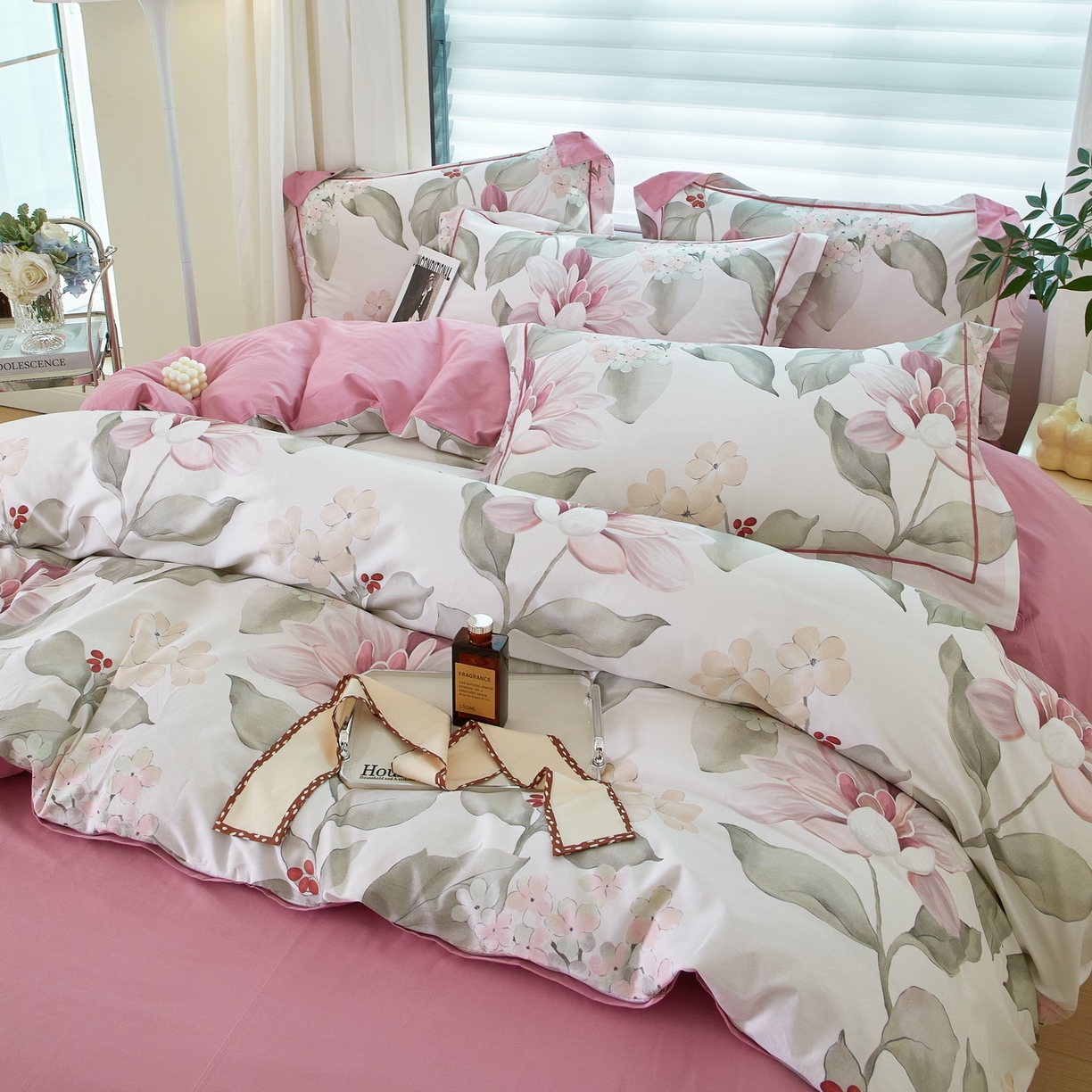 91家纺网 家纺一手货源 找家纺 启航家居 2026新款全棉铂金棉数码印花四件套 云中歌紫