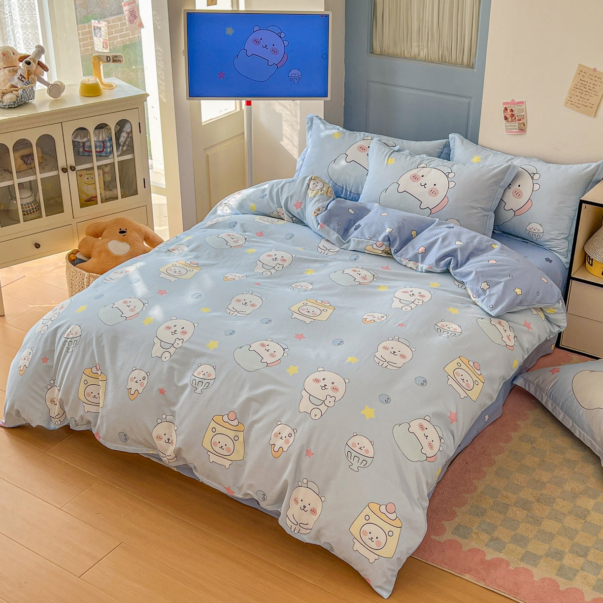 91家纺网 家纺一手货源 找家纺 浩诚 2026新款全棉卡通四件套第4批（陆续更新） 欢乐小熊