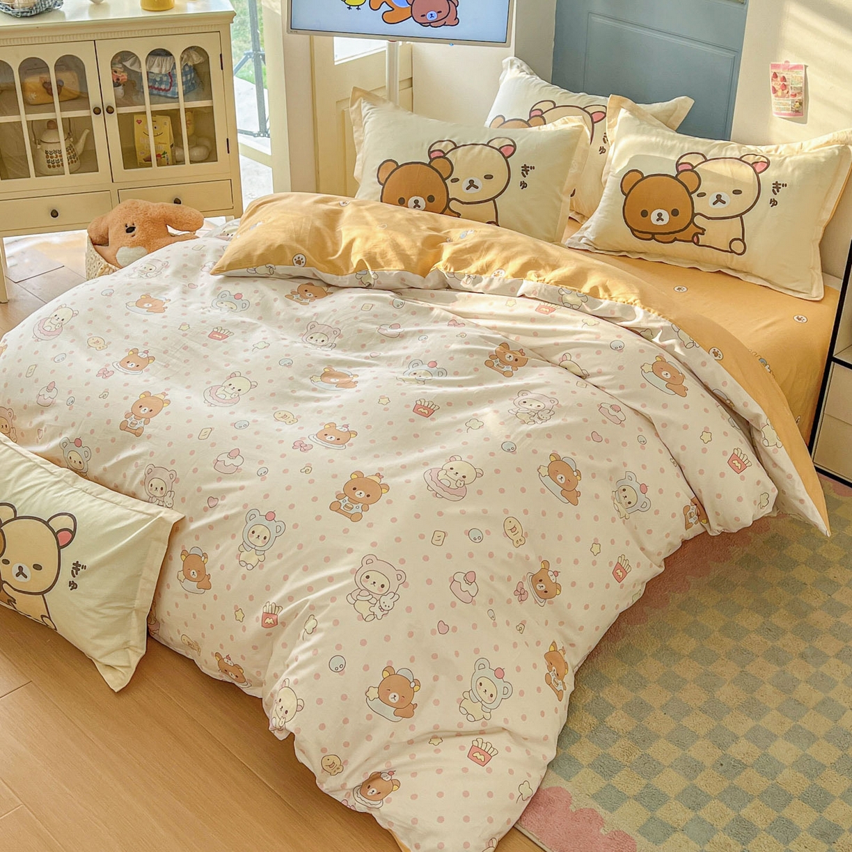 91家纺网 家纺一手货源 找家纺 浩诚 2026新款全棉卡通四件套第4批（陆续更新） 快乐小熊