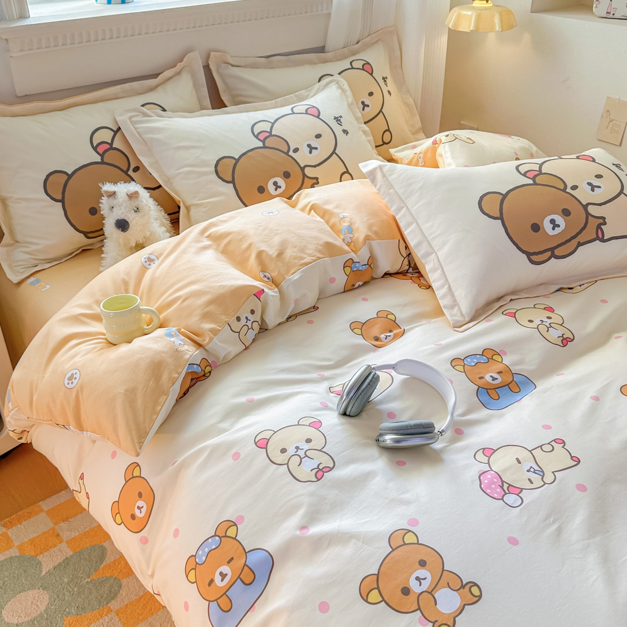 91家纺网 家纺一手货源 找家纺 浩诚 2026新款全棉卡通四件套第4批（陆续更新） 轻松小熊