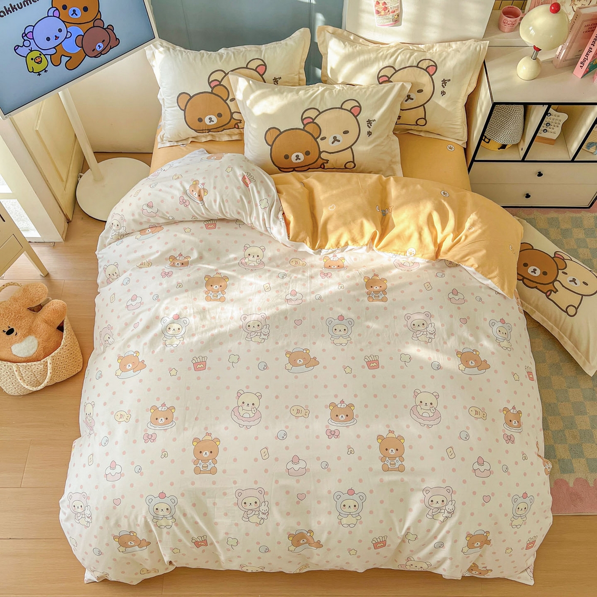 91家纺网 家纺一手货源 找家纺 浩诚 2026新款全棉卡通四件套第4批（陆续更新） 快乐小熊