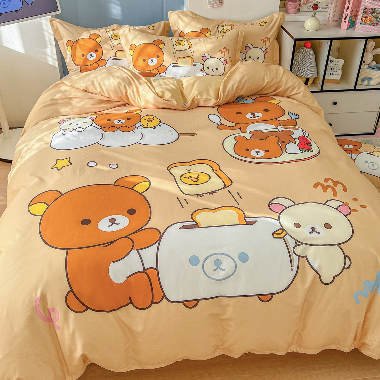 91家纺网 家纺一手货源 找家纺 浩诚 2026新款全棉卡通四件套第4批（陆续更新） 美食小熊