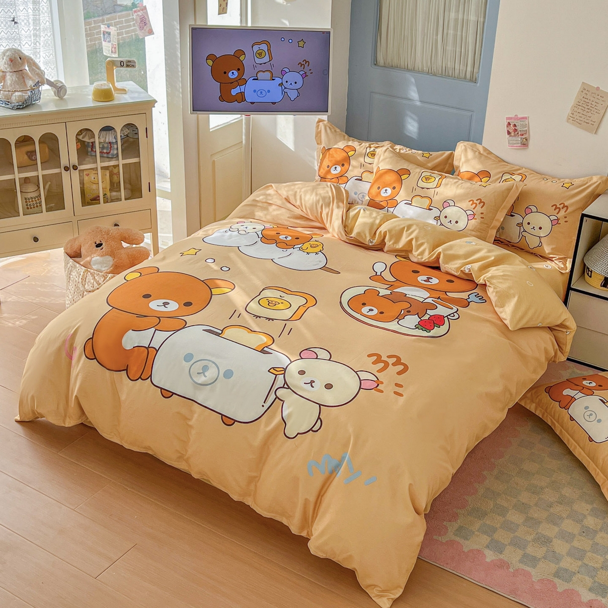 91家纺网 家纺一手货源 找家纺 浩诚 2026新款全棉卡通四件套第4批（陆续更新） 美食小熊