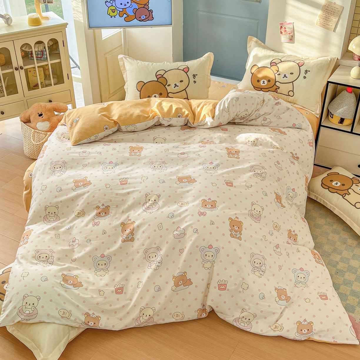 91家纺网 家纺一手货源 找家纺 浩诚 2026新款全棉卡通四件套第4批（陆续更新） 快乐小熊