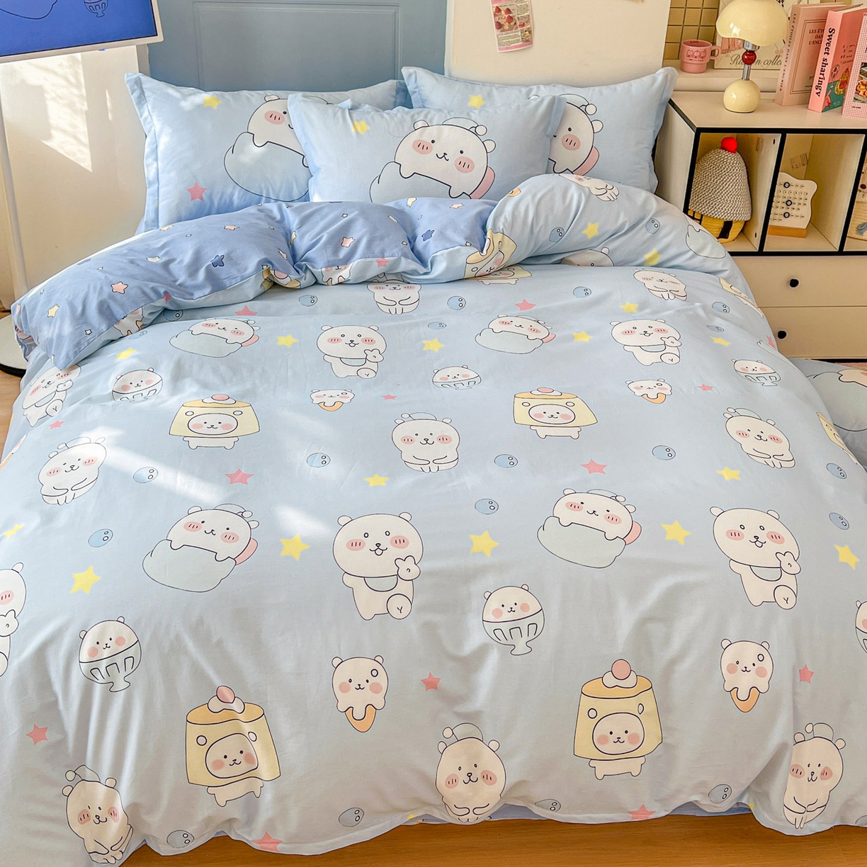 91家纺网 家纺一手货源 找家纺 浩诚 2026新款全棉卡通四件套第4批（陆续更新） 欢乐小熊